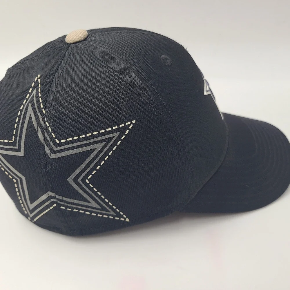 Dallas Cowboys Hat‎ Fitted L-XL Reebok Black NFL Football Logo Nylon Blend Men